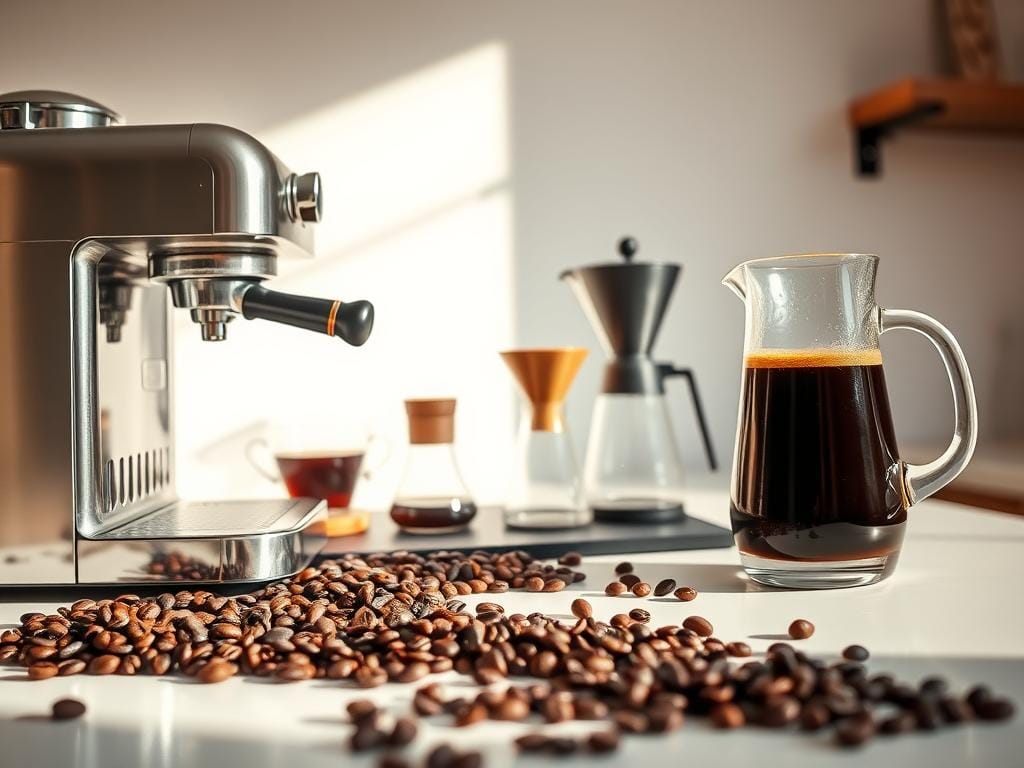 Kaffeebohnen und Zubereitungsmethoden